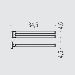 Colombo Plus Полотенцедержатель 34.5см., двойной, цвет: PVD Vintage Matt