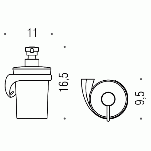 Colombo Link Дозатор для жидкого мыла подвесной, цвет: хром/матовое стекло
