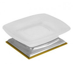 Colombo Portofino мыльница настольная, цвет: хром/матовое стекло/золото