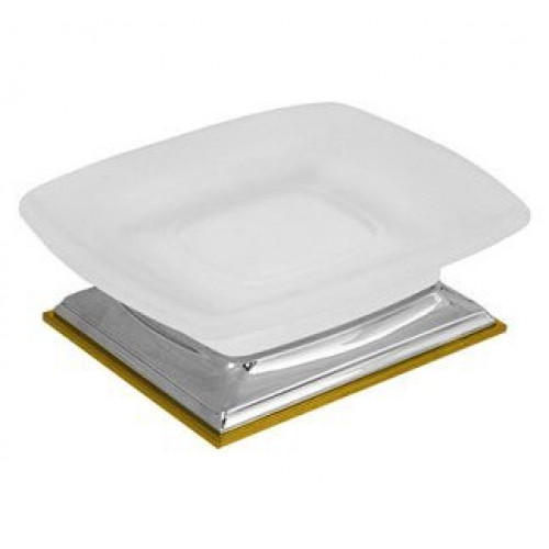 Colombo Portofino мыльница настольная, цвет: хром/матовое стекло/золото