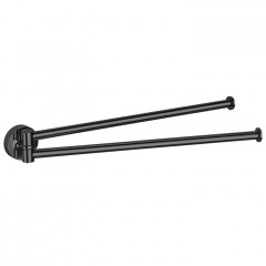 Colombo Plus Полотенцедержатель 34.5см., двойной, цвет: PVD графит полированный