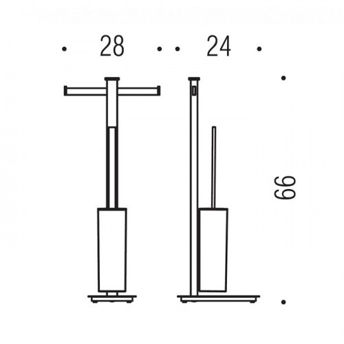 Colombo Units Стойка с аксессуарами, туалетный ёршик, держатель для т/б., цвет: хром
