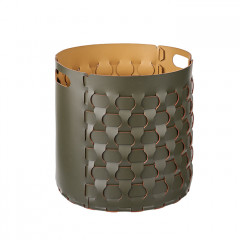 Colombo Adj Круглая корзина Dubai, D40H40 см, цвет: оливковый/горчичный