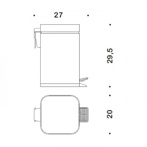 Colombo Black&White Ведро с крышкой, педаль, 6л, цвет: полированная сталь