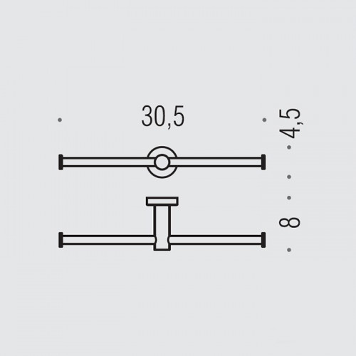Colombo Plus Держатель для т/б., двойной, цвет: PVD нержавеющая сталь