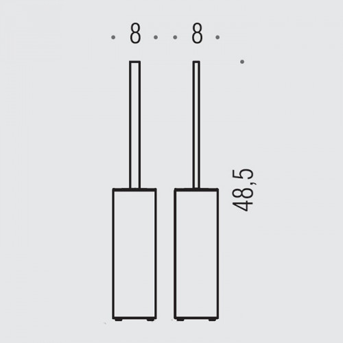 Colombo Look Туалетный ерш напольный, цвет: белый матовый