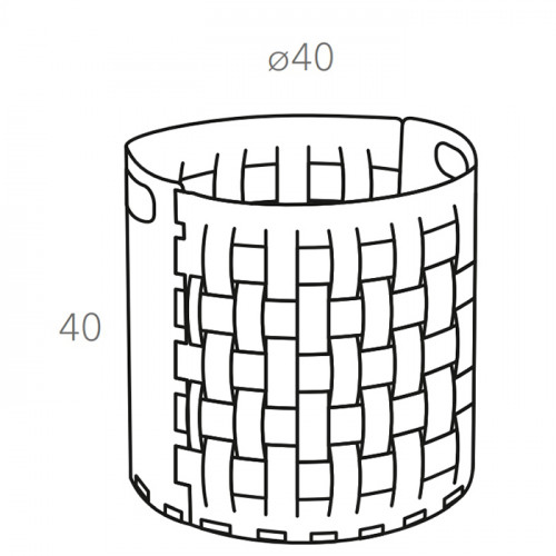 Colombo Adj Круглая корзина Bottega, D40H40 см, цвет: серый/черный