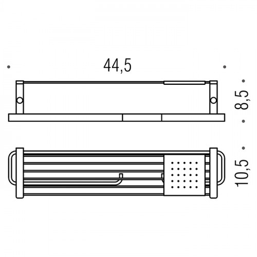 Colombo Time Полка 44,5см., Sx, с полотенцедержателм и держателем для т/б., цвет: хром