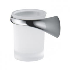 Colombo Link Стакан настенный стекло, цвет: хром/матовое стекло