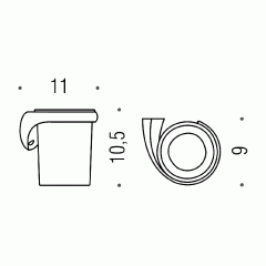 Colombo Link Стакан настенный стекло, цвет: хром/матовое стекло