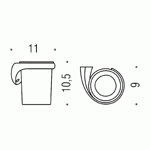 Colombo Link Стакан настенный стекло, цвет: хром/матовое стекло