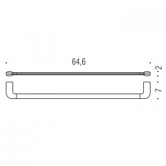 Colombo Trenta Полотенцедержатель 64,6см, цвет: чёрный матовый