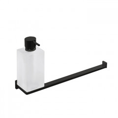 Colombo Look Дозатор для жидкого мыла с полотенцедержателем, подвесной, цвет: PVD графит матовый/матовое стекло