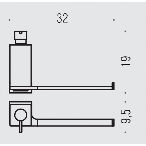 Colombo Look Полотенцедержатель с дозатором жидкого мыла, цвет: хром/матовое стекло