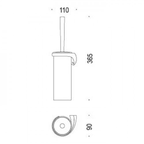 Colombo Link Туалетный ёршик, цвет: хром/матовое стекло