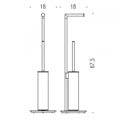 Colombo Mini Стойка напольная с держателем т/б, ерш H61,5cм D18cм, цвет: черный матовый