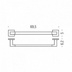 Colombo Basic Q Полотенцедержатель 69.5см, подвесной, цвет: черный матовый
