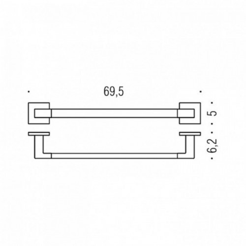 Colombo Basic Q Полотенцедержатель 69.5см, подвесной, цвет: черный матовый
