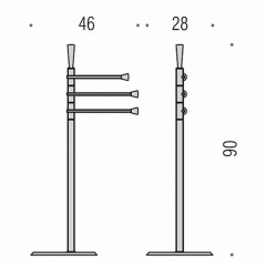 Colombo Isole Piantane Напольная стойка 90см., с 3 держателями для полотенец, цвет: хром