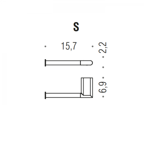 Colombo Mini Держатель т/б левый , цвет: хром