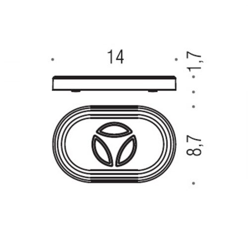 Colombo Road мыльница настольная-14*8,7см, цвет: хром