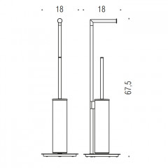 Colombo Mini Стойка напольная с держателем т/б, ерш H61,5cм D18cм, цвет: PVD золото матовое