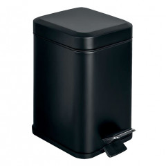 Colombo Black&White Ведро с крышкой и педалью, 3л.,сталь , цвет: чёрный матовый