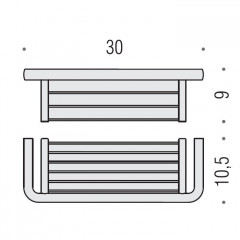 Colombo Lulu Полочка металлическая 30 см, цвет: PVD золото