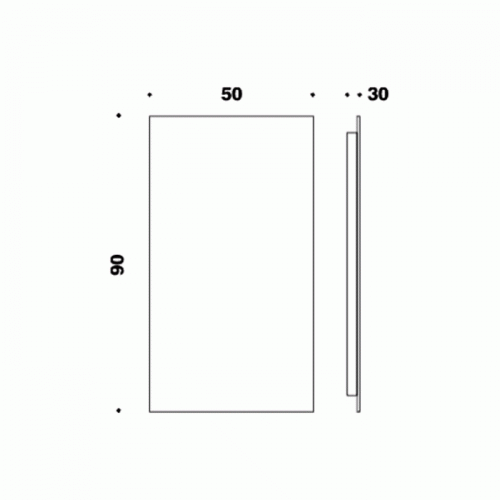 Colombo Gallery Зеркало 90x50, Цвет: нержавеющая сталь