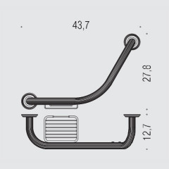 Colombo Hermitag Поручень для ванны с мыльницей, цвет: PVD золото
