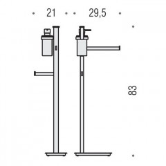 Colombo Units Стойка с аксессуарами, Dx, держатель для т/б., дозатор для мыла, цвет: хромДержатели т/б