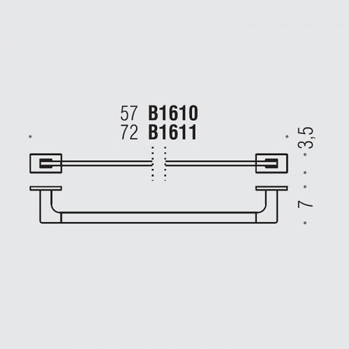 Colombo Look Полотенцедержатель 57см, подвесной, цвет: PVD графит матовый