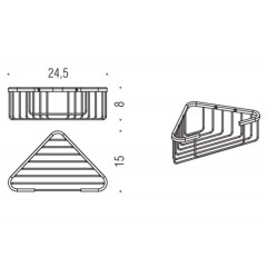 Colombo Basic Угловая металлическая полочка, цвет: хром