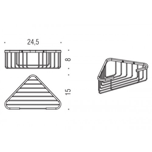 Colombo Basic Угловая металлическая полочка, цвет: хром