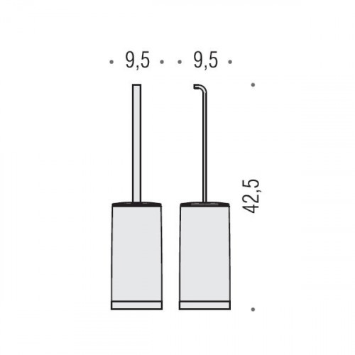 Colombo Time Ершик для унитаза, напольный, цвет: хром/матовое стекло