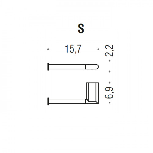 Colombo Mini Держатель т/б левый, цвет: PVD графит матовый