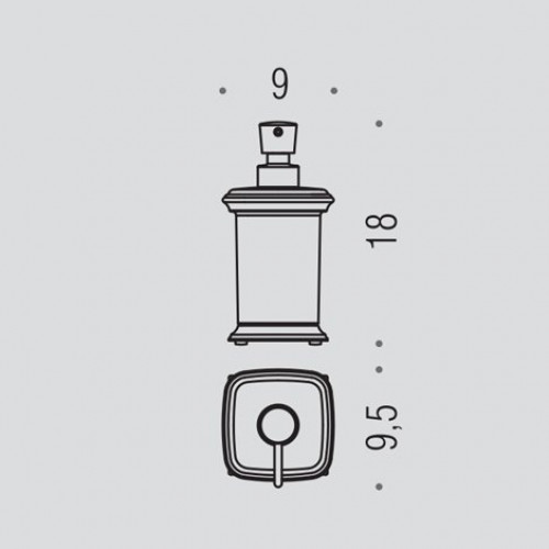 Colombo Portofino Дозатор для жидкого мыла, настольный, цвет: хром/матовое стекло