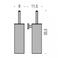 Colombo Basic Ершик для унитаза подвесной, цвет: хром