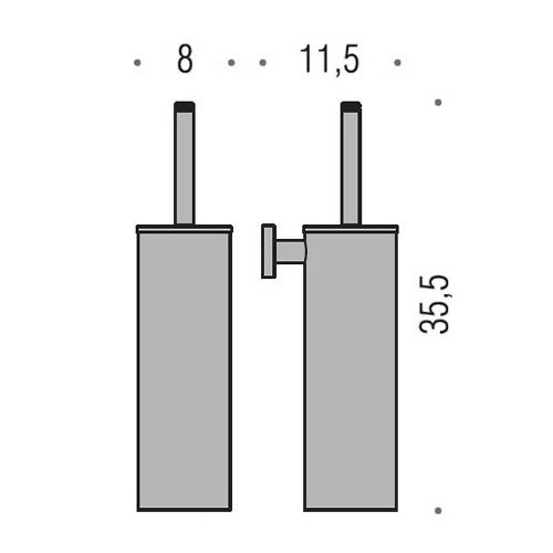 Colombo Basic Ершик для унитаза подвесной, цвет: хром