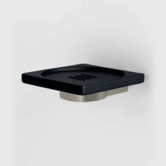 Colombo MiniQ Мыльница подвесная, цвет: PVD нержавеющая сталь/черная резина