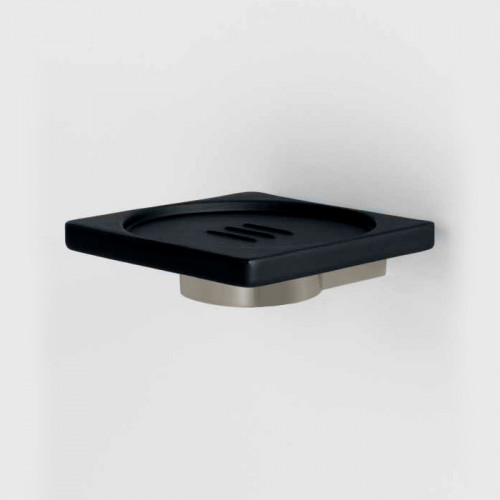 Colombo MiniQ Мыльница подвесная, цвет: PVD нержавеющая сталь/черная резина