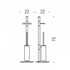 Colombo Isole Piantane Стойка с аксессуарами, туалетный ёршик, с держателем для т/б h:75см., цвет: хром