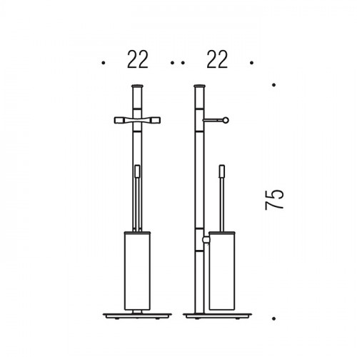 Colombo Isole Piantane Стойка с аксессуарами, туалетный ёршик, с держателем для т/б h:75см., цвет: хром