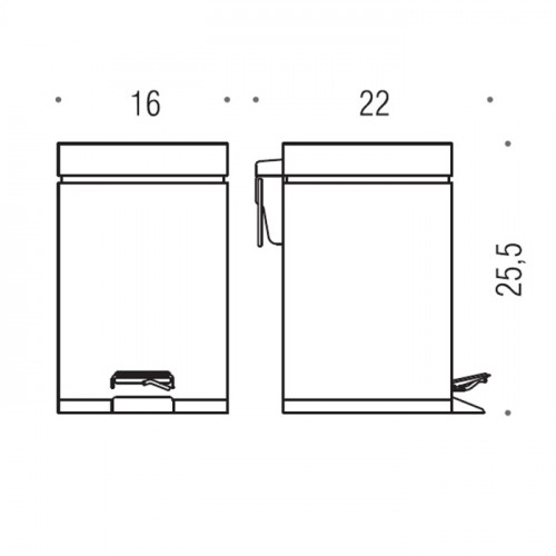 Colombo Black&White Ведро с крышкой и педалью, 3л.,сталь , цвет: чёрный матовый