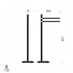 Colombo Hermitag, Стойка для ванной напольная 84.7см, цвет: хром
