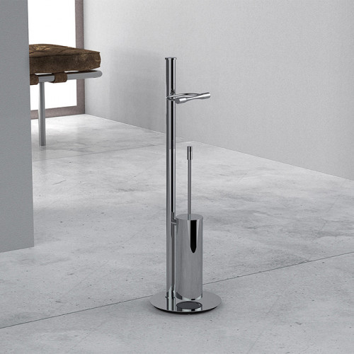 Colombo Isole Piantane Стойка с аксессуарами, туалетный ёршик, с держателем для т/б h:75см., цвет: хром