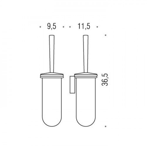 Colombo Luna Туалетный ерш подвесной, цвет: хром/матовое стекло