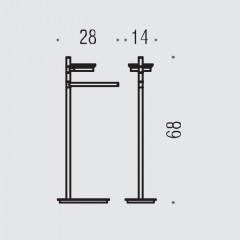 Colombo Square Стойка высотой 68 см, цвет: хром