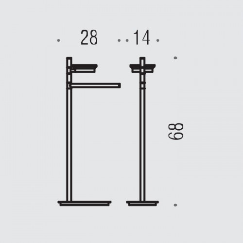 Colombo Square Стойка высотой 68 см, цвет: хром