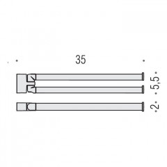 Colombo Lulu Полотенцедержатель двойной 35 см, цвет: хром